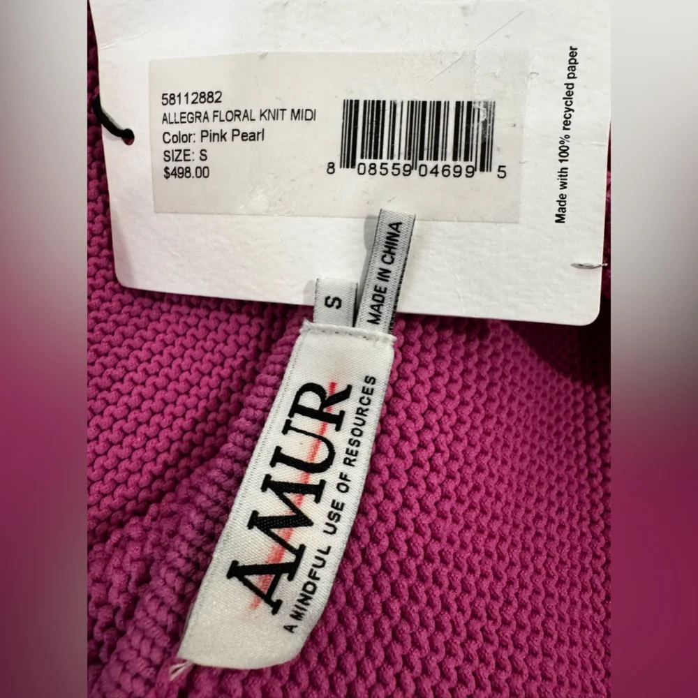 AMUR Allegra Floral Appliqué Knit Midi Dress - Picture 15 of 16